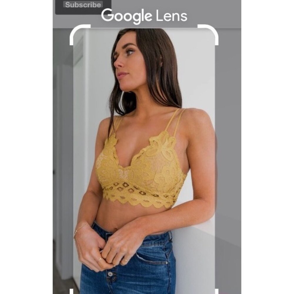 Feminine S Golden Bralette ANEW DAY Fits A-C Cup